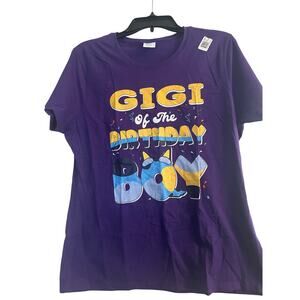 NWOT Port and Company Purple T Shirt Gigi of the Birthday Boy Size Large